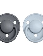 BIBS De Lux One Size dudlík Iron / BabyBlue 2 ks