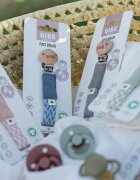 BIBS Paci Braid klip na dudlík Petrol / Baby Blue 1 ks