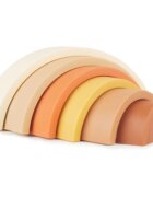 Bieco Silicone Rainbow skládací duha 12 m+ Chocolate Bliss 6 ks