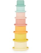 Bieco Silicone Stacking Cups Tropical Vibes stohovací kelímky 12 m+ 7 ks