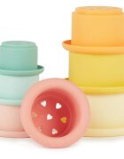 Bieco Silicone Stacking Cups Tropical Vibes stohovací kelímky 12 m+ 7 ks