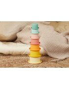 Bieco Silicone Stacking Cups Tropical Vibes stohovací kelímky 12 m+ 7 ks
