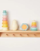 Bieco Silicone Stacking Cups Tropical Vibes stohovací kelímky 12 m+ 7 ks
