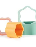 Bieco Silicone Stacking Tower Flower aktivity hračka 12 m+ Tropical Vibes 4 ks