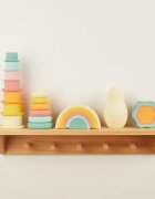 Bieco Silicone Stacking Tower Tropical Vibes nasazovací kroužky 12 m+ 6 ks