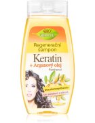 Bione Cosmetics Keratin + Arganový olej regenerační šampon pro lesk a hebkost vlasů 260 ml