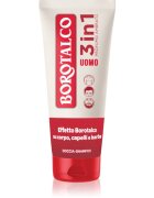 Borotalco MEN 3 in 1 sprchový gel pro muže na obličej tělo a vlasy vůně Amber 200 ml