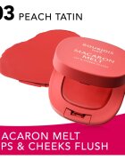 Bourjois Macaron Melt Lip & Cheek Flush tvářenka 2 v 1 odstín 03 Peach Tatin 5 g