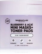 breakout + aid Mini Masks+Toner Pads Bluberry & Acai tonizační polštářky pro rozjasnění a hydrataci 100 ml