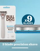 Bulldog Sensitive Ceramic Razor holicí strojek + náhradní břity 9 ks