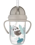 Canpol babies Exotic Animals Cup With Straw hrnek s brčkem Gray 1 ks