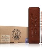 Captain Fawcett Accessories Hair Comb with Leather Case hřeben na vousy s pouzdrem 1 ks