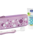 Chicco Always Smiling Set 6m+ sada zubní péče s pouzdrem Lilac