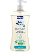 Chicco Baby Moments jemný dětský šampon na vlasy a tělo 500 ml