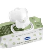 Chicco Biodegradable Baby Wipes dětské jemné vlhčené ubrousky 60 ks