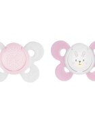 Chicco Physio Comfort 2-6 m dudlík Girl-Dots/Rabbit 2 ks