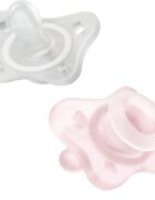 Chicco Physio Forma Mini Soft 0-2m dudlík 0-2m Pink/Transparent 2 ks