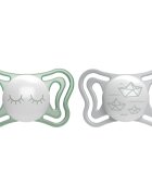 Chicco Physio Light Physio Forma Night dudlík 16-36 m Green/Grey 2 ks