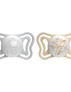 Chicco Physio Light Physio Forma Night dudlík 6-16 m Grey/Gold 2 ks
