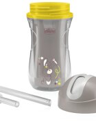 Chicco Sport Cup 14m+ hrnek s brčkem Grey 266 ml
