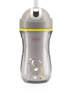 Chicco Sport Cup 14m+ hrnek s brčkem Grey 266 ml