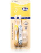 Chicco Toothbrush Set 6-36m zubní kartáček pro děti Indigo-Mustard