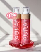 COCOSOLIS AURA Peptide Shimmer Spray hydratační sprej s rozjasňujícím efektem s vůní jahodového cheesecaku 100 ml
