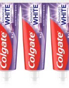 Colgate Advanced White Purple White bělicí zubní pasta 3x75 ks