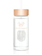 Crystallove Amethyst Straw Water Bottle skleněná láhev na vodu s brčkem Clear 1 ks