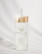 Crystallove Amethyst Straw Water Bottle skleněná láhev na vodu s brčkem Clear 1 ks