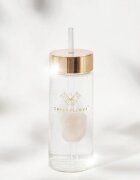 Crystallove Amethyst Straw Water Bottle skleněná láhev na vodu s brčkem Rose 1 ks