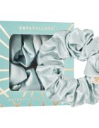 Crystallove Mulberry Silk Scrunchie hedvábná gumička do vlasů Amazonite 1 ks