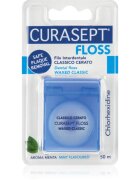 Curasept Dental Floss Waxed Classic voskovaná dentální nit s mátovou příchutí s antibakteriální přísadou 50 m