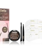 Delia Cosmetics Eyebrow Expert Zest sada na úpravu obočí odstín 3.0 Dark Brown 3 ks