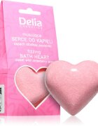 Delia Cosmetics Fizzing Bath Heart Wild Strawberry koupelová bomba s jahodovou příchutí 100 g