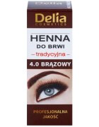 Delia Cosmetics Henna barva na obočí odstín 4.0 Brown 2 g + 2 ml