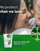 Dettol Hydrate Liquid Hand Wash náplň do bezdotykového dávkovače mýdla Aloe Vera 250 ml