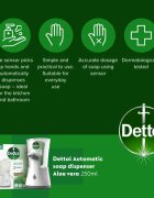 Dettol Soft on Skin Aloe Vera bezdotykový dávkovač mýdla 250 ml