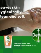 Dettol Soft on Skin Kids No-Touch Refill náplň do bezdotykového dávkovače mýdla Honey & Vanilla 250 ml