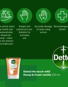 Dettol Soft on Skin Kids No-Touch Refill náplň do bezdotykového dávkovače mýdla Honey & Vanilla 250 ml