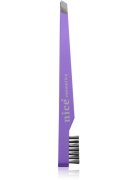 Diva & Nice Cosmetics Accessories pinzeta šikmá s kartáčkem Purple 1 ks