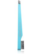 Diva & Nice Cosmetics Accessories pinzeta šikmá s kartáčkem Turquoise 1 ks