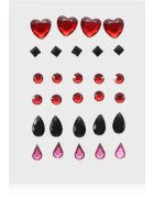 Diva & Nice Cosmetics Face Stones nálepky na obličej Black & Red 35 ks