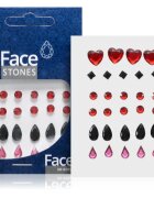 Diva & Nice Cosmetics Face Stones nálepky na obličej Black & Red 35 ks