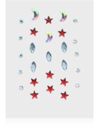 Diva & Nice Cosmetics Face Stones nálepky na obličej Red Stars 35 ks