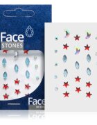 Diva & Nice Cosmetics Face Stones nálepky na obličej Red Stars 35 ks