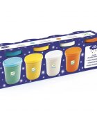 DJECO 4 Tubs of Play Dough barevná metalická modelína s odlesky 18m+ 4 ks