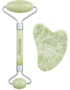 EcoTools Jade Roller & Gua Sha masážní váleček na obličej a masážní pomůcka 2 ks
