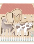 eliNeli Wooden Puzzle Farm puzzle ze dřeva 12m+ 7 ks