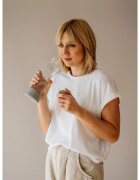 EQUA Glass skleněná láhev na vodu barva Feather 1 ks